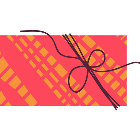 New year present box flat vector illustrationのイラスト素材