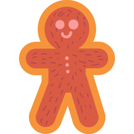 Traditional new year gingerbread flat vector illustration