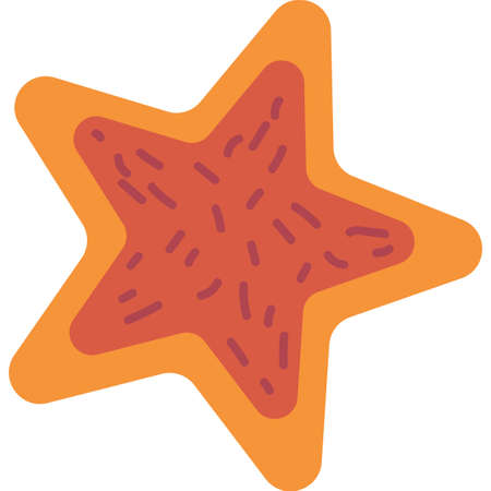 Traditional gingerbread star cookie flat vector illustration. Delicious christmas dessertのイラスト素材