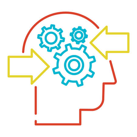 Decision making process thin line vector icon. Problem analysis and solution outline pictogramのイラスト素材
