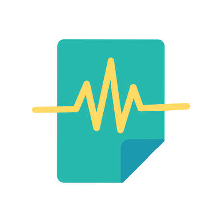 Voice record flat vector icon. Speech transcription. Multimedia production. Sound recognitionのイラスト素材