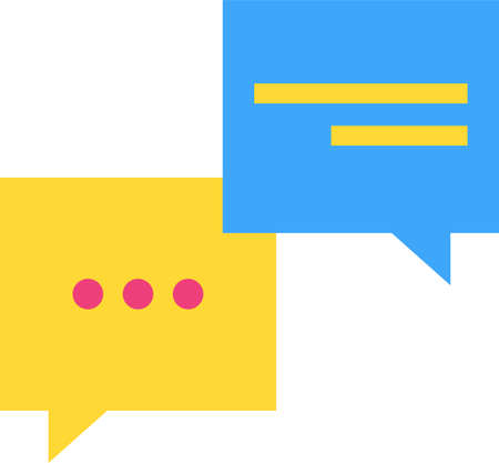 Speech bubbles flat vector icon. Communication, inner dialog, conversation. Chatting cartoon symbol