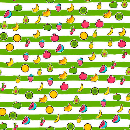 Fresh Summer Juicy Fruit Painted Seamless Pattern