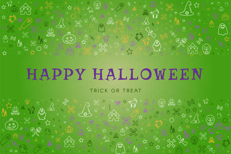 Hand drawn doodles for halloween poster or cardのイラスト素材