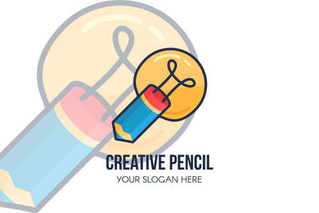 Creative idea, pencil, light bulb for  designのイラスト素材
