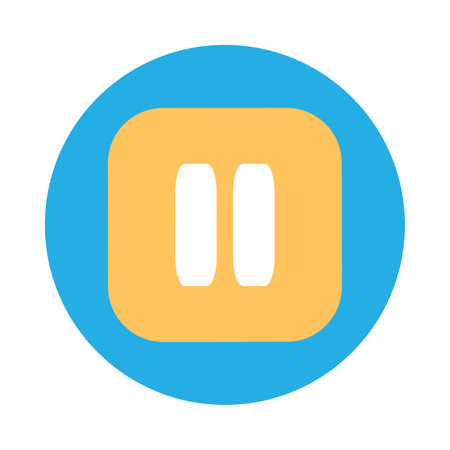 Pause button flat vector icon. User interface media control. Multimedia interruption symbol