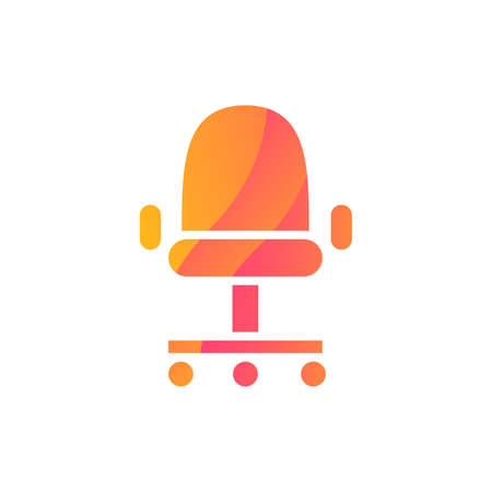 Chair comfortable office furniture icon vector. Cozy armchair for manager or businessman concept linear pictogram. Interior luxury and elegant cabinet seat accessory Color contour illustrationのイラスト素材
