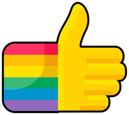 Hand gesturing like painted lgbtqi colors vectorのイラスト素材