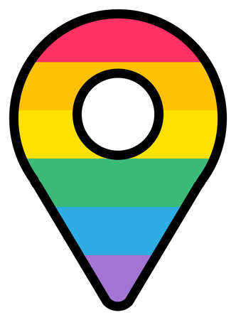 Rainbow map pointer lgbtqi color sticker vectorのイラスト素材