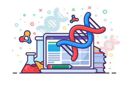 Computer technology for genetic engineering vectorのイラスト素材
