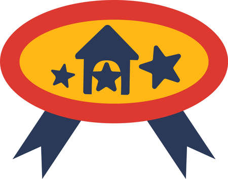 Dog home competition reward badge sticker vectorのイラスト素材