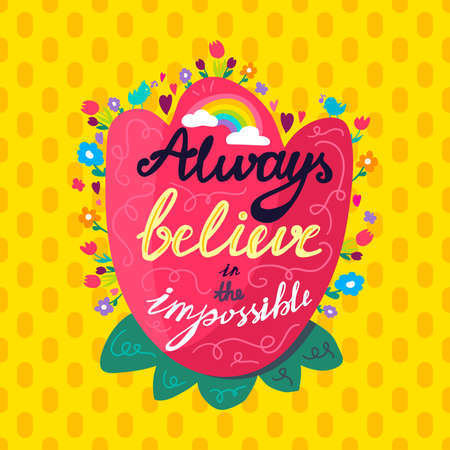 Always believe in impossible wisdom quote vectorのイラスト素材