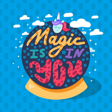 Magic in you inspiration wisdom quote text vectorのイラスト素材