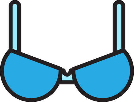 Brassiere female breast clothing accessory vector. Lingerie with cup, stylish woman sexy underwear clothes apparel. Elegant and glamor romantic bra garment flat cartoon illustrationのイラスト素材