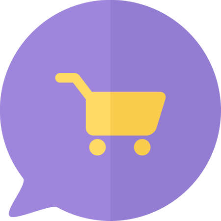 Shopping cart internet website button icon vector. Market or supermarket equipment for transporting product. Purchase in store online, e-commerce and consumerism flat cartoon illustrationのイラスト素材