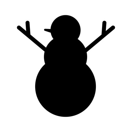 Snowman funny snow decoration silhouette vectorのイラスト素材