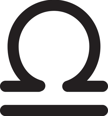 Libra linear vector icon of astrological zodiac sign, air element. Fortune telling, drawing up future astrological forecast. Simple black and white line symbol isolated on white backgroundのイラスト素材