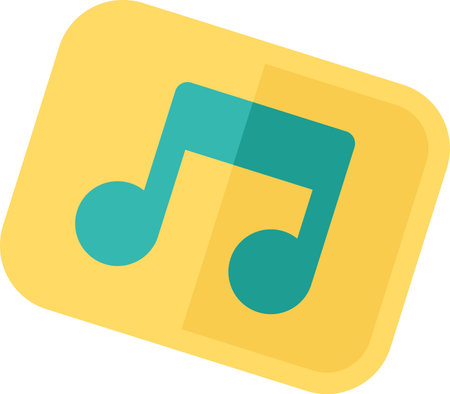 Double musical note symbol, graphic representation of melody key. Learning to play musical instruments. Simple colored flat vector icon isolated on white backgroundのイラスト素材