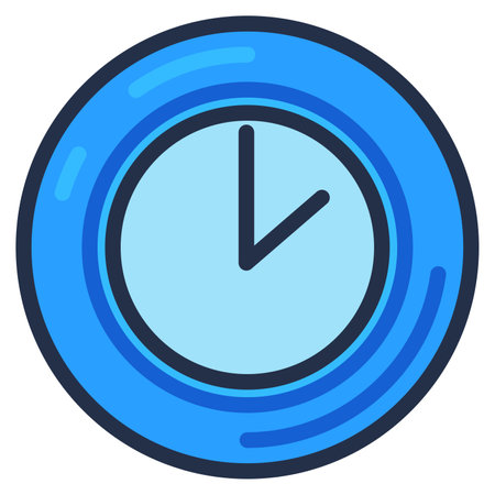 Wall clock with minute and hour hand. Round watches for measuring time. Countdown, timely return to...