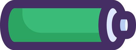 Small power battery. Toxic Explosive Materials. Hazardous waste pollution problem. Flat icon in stroke, element for infographics design. Simple cartoon outline vector isolated on white backgroundのイラスト素材