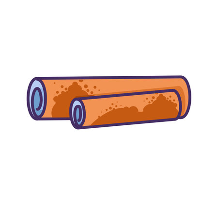 Rolled sheet metal covered with rust corrosion. Disposal of industrial waste. Flat icon in stroke, element for infographics design. Simple cartoon outline vector isolated on white backgroundのイラスト素材