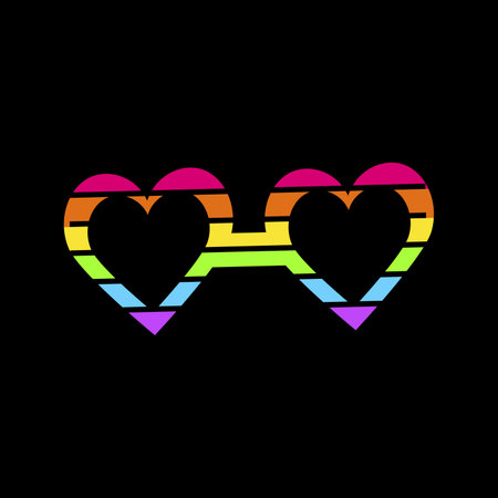 Neon Rainbow Heart Shaped Glasses Pride Party Iconのイラスト素材