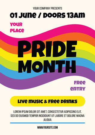 Stylish Pride Flyer Holiday Posterのイラスト素材