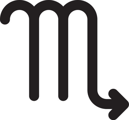 Scorpio linear icon of astrological zodiac sign, water element. Fortune telling, drawing up future astrological forecast. Simple black and white line vector symbol isolated on white backgroundのイラスト素材