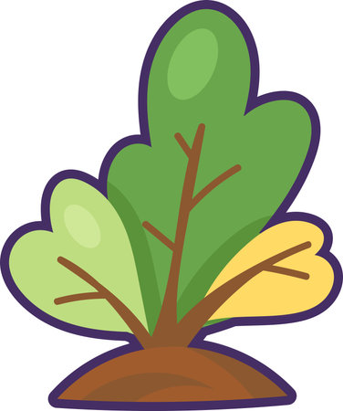 Green turnip and beet leaves. Leftovers and scraps of food. Flat icon in stroke, element for infographics design. Simple cartoon outline vector isolated on white backgroundのイラスト素材