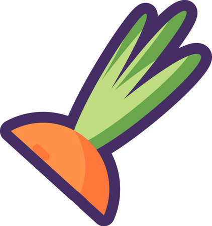 cutting leaves of carrot fruit. Leftovers and scraps of food. Flat icon in stroke, element for infographics design. Simple cartoon outline vector isolated on white backgroundのイラスト素材