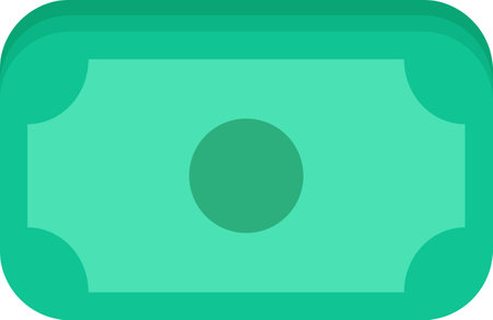 US green dollars, paper green banknotes bundle icon. Symbol of luxury wealth and prosperity. Cash, turnover finance banking. Simple flat vector isolated on white backgroundのイラスト素材