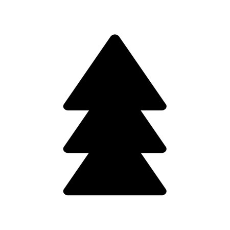 Forest Christmas Tree Silhouette Iconのイラスト素材