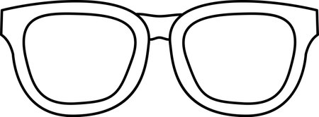 Thin contour line of Female glasses lady boss. Eye protection accessory liner icon. Health and vision protection. Simple black and white vector isolated on white backgroundのイラスト素材