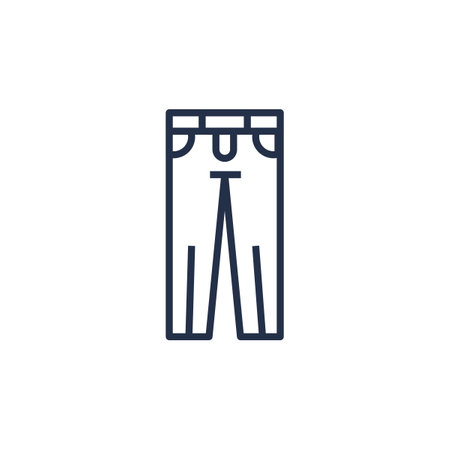 Linear icon of classic men jeans. Casual clothes and shoes. Wardrobe item to create modern fashionable look. Simple dark gray vector symbol isolated on white backgroundのイラスト素材