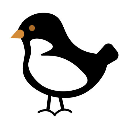 Luxury symbol of bullfinch bird with white breast. Christmas symbol in boho style. Festive New Year vector icon isolated on white background for decoration of holiday designのイラスト素材