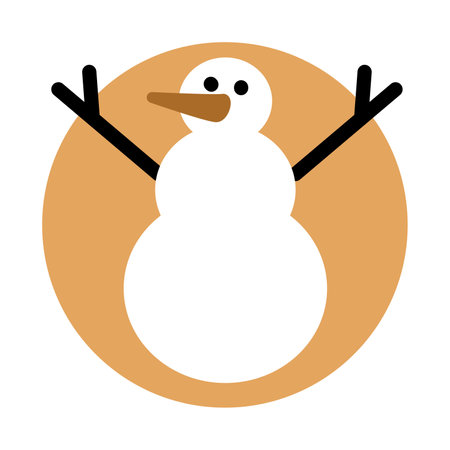 Luxury symbol of snowman. Christmas symbol in boho style. Festive New Year vector icon isolated on white background for decoration of holiday designのイラスト素材