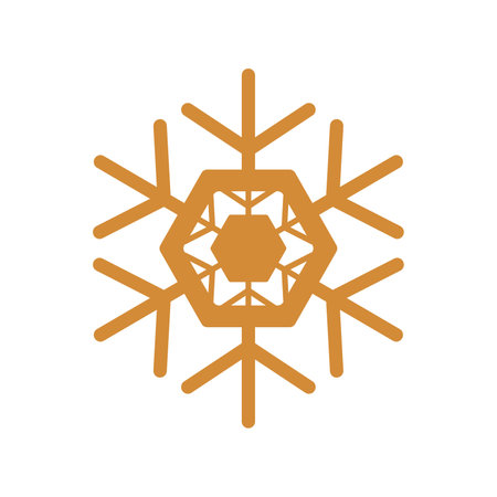 Luxury symbol of simple geometric snowflake. Christmas symbol in boho style. Festive New Year vector icon isolated on white background for decoration of holiday designのイラスト素材