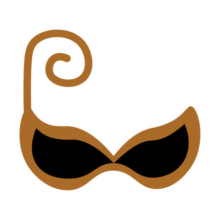 Luxury symbol of carnival mask cat eyes. Christmas symbol in boho style. Festive New Year vector icon isolated on white background for decoration of holiday designのイラスト素材