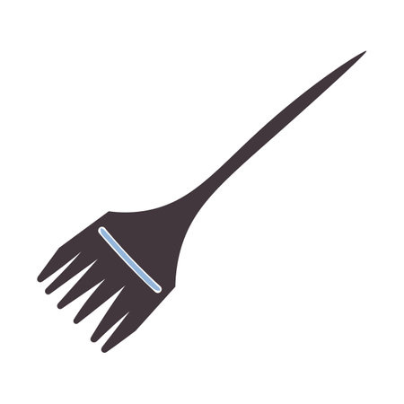 Beauty service hair dye brush. Plastic brush for evenly applying hair dye. Beauty care item in spa salon. Vector isolated on white backgroundのイラスト素材