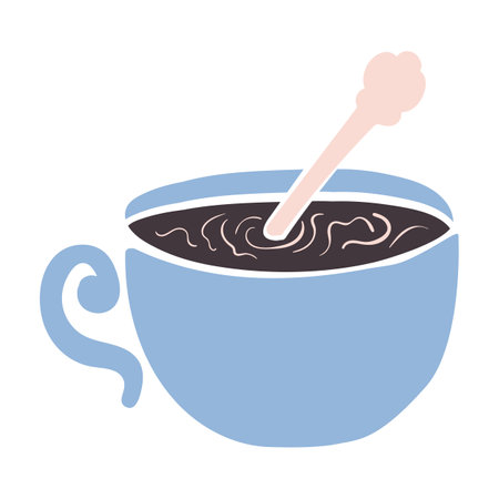 Beauty service spa tea mug. Cup and hot drink while waiting for cosmetic procedures. Beauty care item in spa salon. Vector isolated on white backgroundのイラスト素材