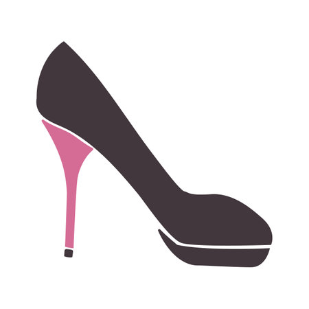 Beauty service, high heel shoe. Women suede high heel shoes. Fashionable comfortable holiday casual shoes. Vector isolated on white backgroundのイラスト素材
