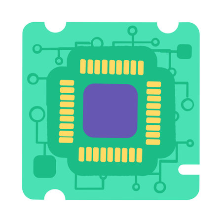 Separation of microprocessor electronic board, electronic home devices. Devices out of use and subject to disposal. Recycling of industrial products. Simple flat vector isolated on white backgroundのイラスト素材