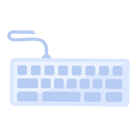 Separation of office computer keyboard, electronic home devices. Devices out of use and subject to disposal. Recycling of industrial products. Simple flat vector isolated on white backgroundのイラスト素材