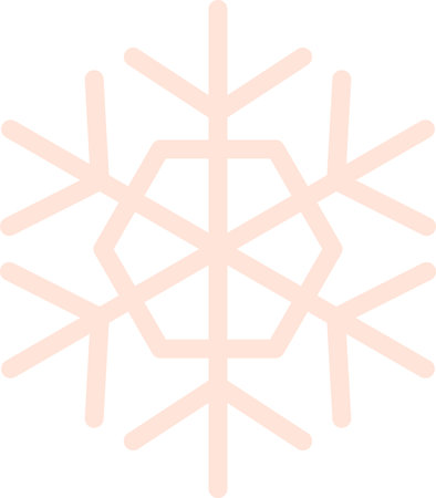 Winter snow. Pink flat design element. Pop art snowflake holiday icon. Christmas event element. Simple flat vector icon isolated on white backgroundのイラスト素材