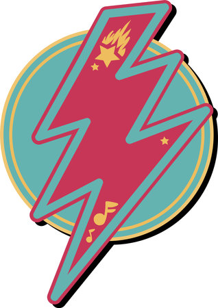 Colored logo emblem of Electric Lightning Discharge. Badge template for slogan and name brand...