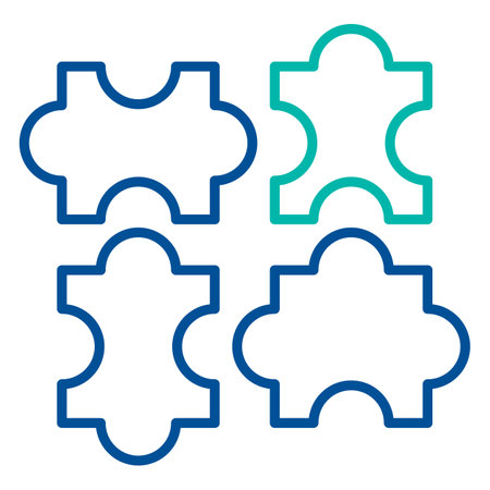 Puzzle Elements Business Process Stroke Iconのイラスト素材