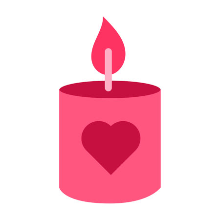 Burning candle for romantic dating icon vectorのイラスト素材