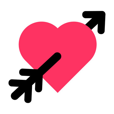 Heart with cupid arrow valentine day icon vectorのイラスト素材