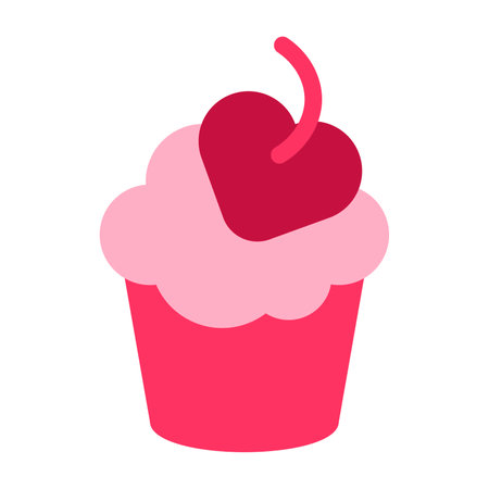 Cake sweet dessert on valentine day icon vector
