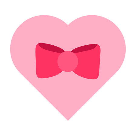 Heart decorated fabric elegant bow icon vectorのイラスト素材